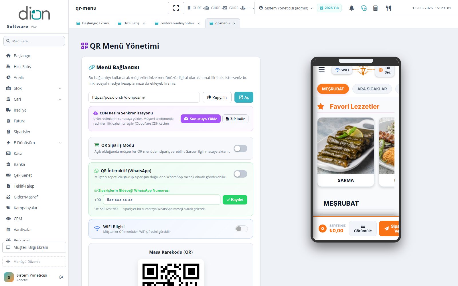 QR Menü & Masadan Sipariş